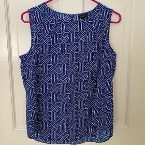 NEW Talbots Blue & White Patterned Tank, Sz 6
